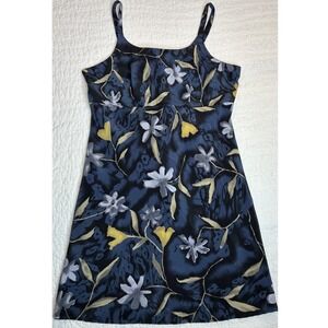 VTG 90's DBY Ltd Floral Slip Dress Jr Sz 7 Blue Yellow Grunge Mini Y2G Coquette